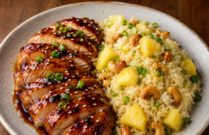Chicken Teriyaki with Cashew Pineapple Rice Recipe