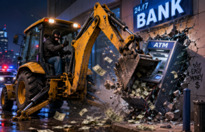 Batman”-Costumed Robber Tries to Steal ATM With a Backhoe